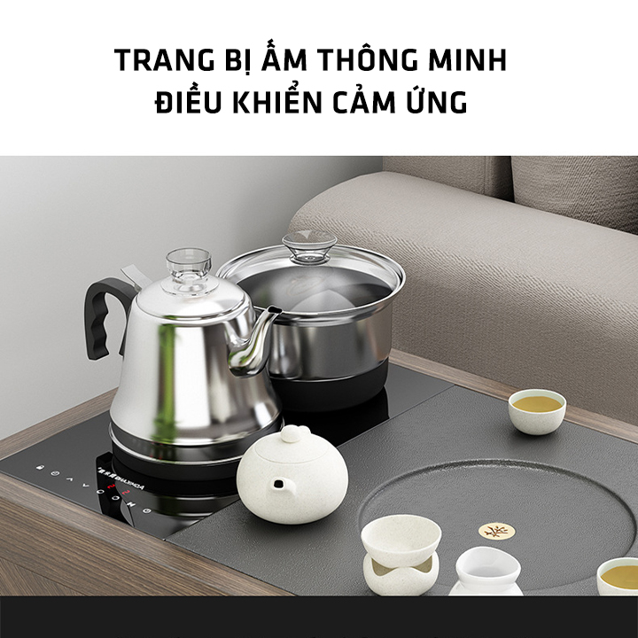 Bàn trà di dộng ( không có ghế), thiết kế thông minh, có bánh xe di chuyển dễ dàng - Bàn trà cao cấp - Bàn trà