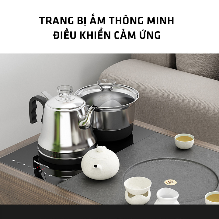 Bàn trà di dộng , thiết kế thông minh, có bánh xe di chuyển dễ dàng - Bàn trà thông minh đa năng - Bàn trà cao cấp
