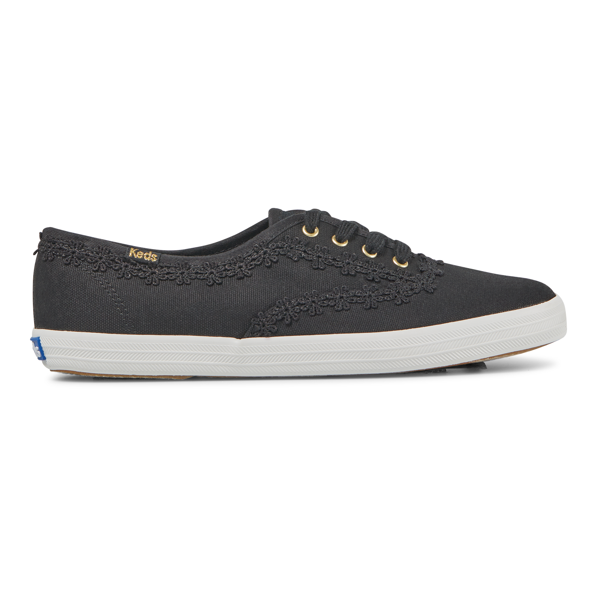 Giày Keds Nữ- Champion Crochet Trim Black- KD066668