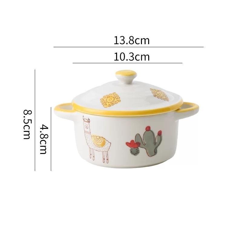 Bộ Bát Sứ Ăn Dặm Kiểu Nhật Họa Tiết Cừu Vàng Dễ Thương