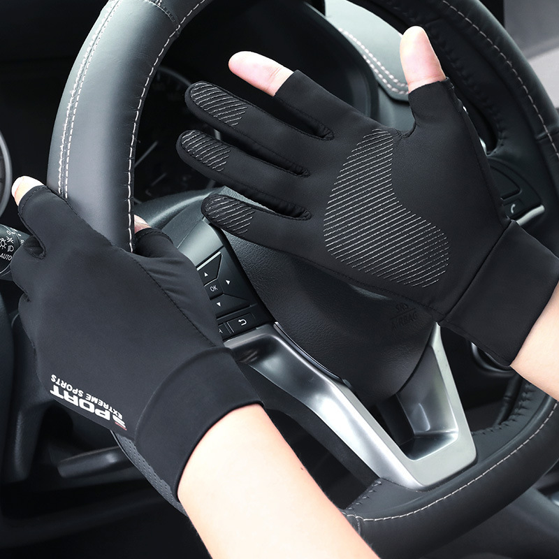 Găng tay cắt ngón HATSU-SPORT dòng cao cấp cực thoáng mát - chống trượt - dùng trong lái xe, đi phượt, tập gym - có thể sử dụng điện thoại thông minh