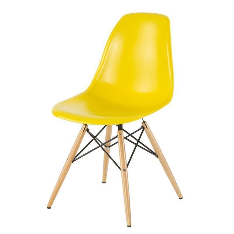 Bộ 2 ghế eames, ghế cafe, ghế ăn màu vàng GA01