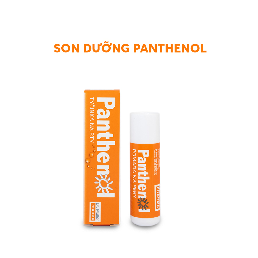 Son dưỡng không màu Panthenol B5 Dr Muller thỏi 4,4gr phục hồi môi khô, giúp môi mềm mại