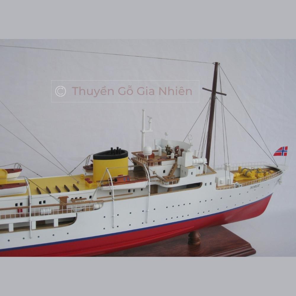 Mô Hình Thuyền Gỗ Trang Trí Phong Thủy Dạng Thuyền Du Lịch NORGE Chính Hãng, Hàng Xuất Khẩu Chất Lượng Cao
