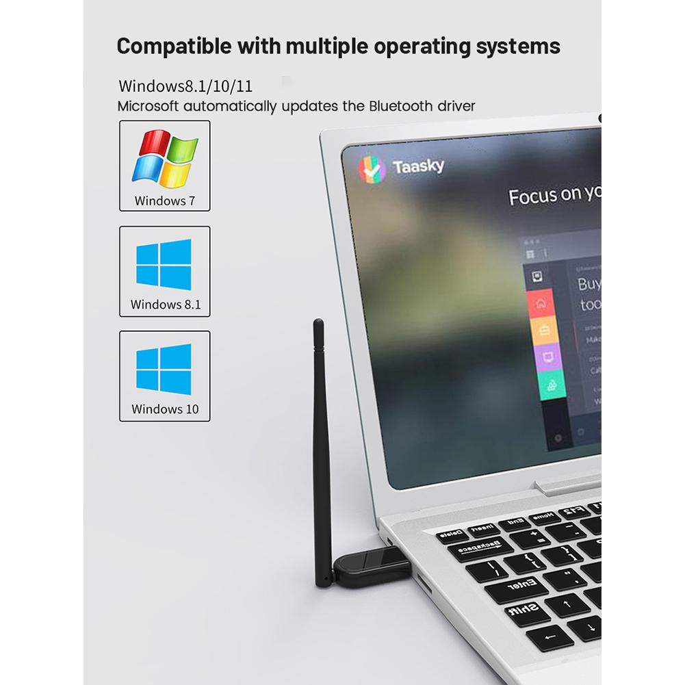 100m Usb Bluetooth-compatible 5.1 Adapter With External Antenna Wireless Usb Stable Transmission Audio Receiver Transmitter