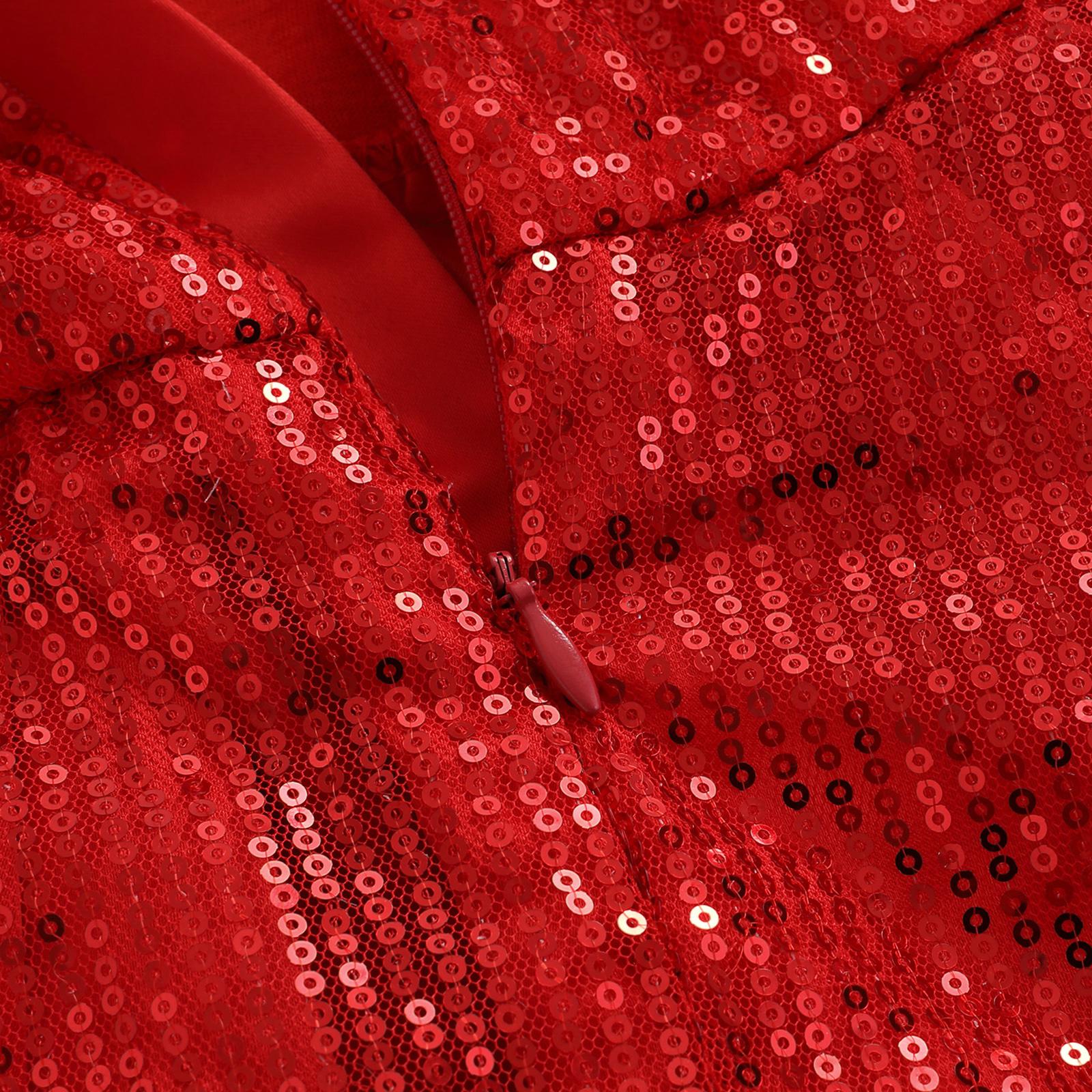 Citgeett Thu Giáng Sinh Trẻ Em Bé Gái Đầm Đầm Tay Dài Lệch Vai Đầm Dây Lưng Xmas Quần Áo