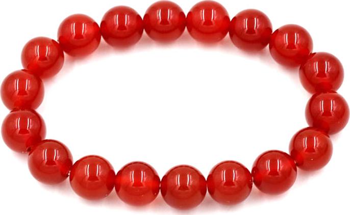 Vòng tay chuỗi hạt mã não đỏ 10 ly 18 hạt