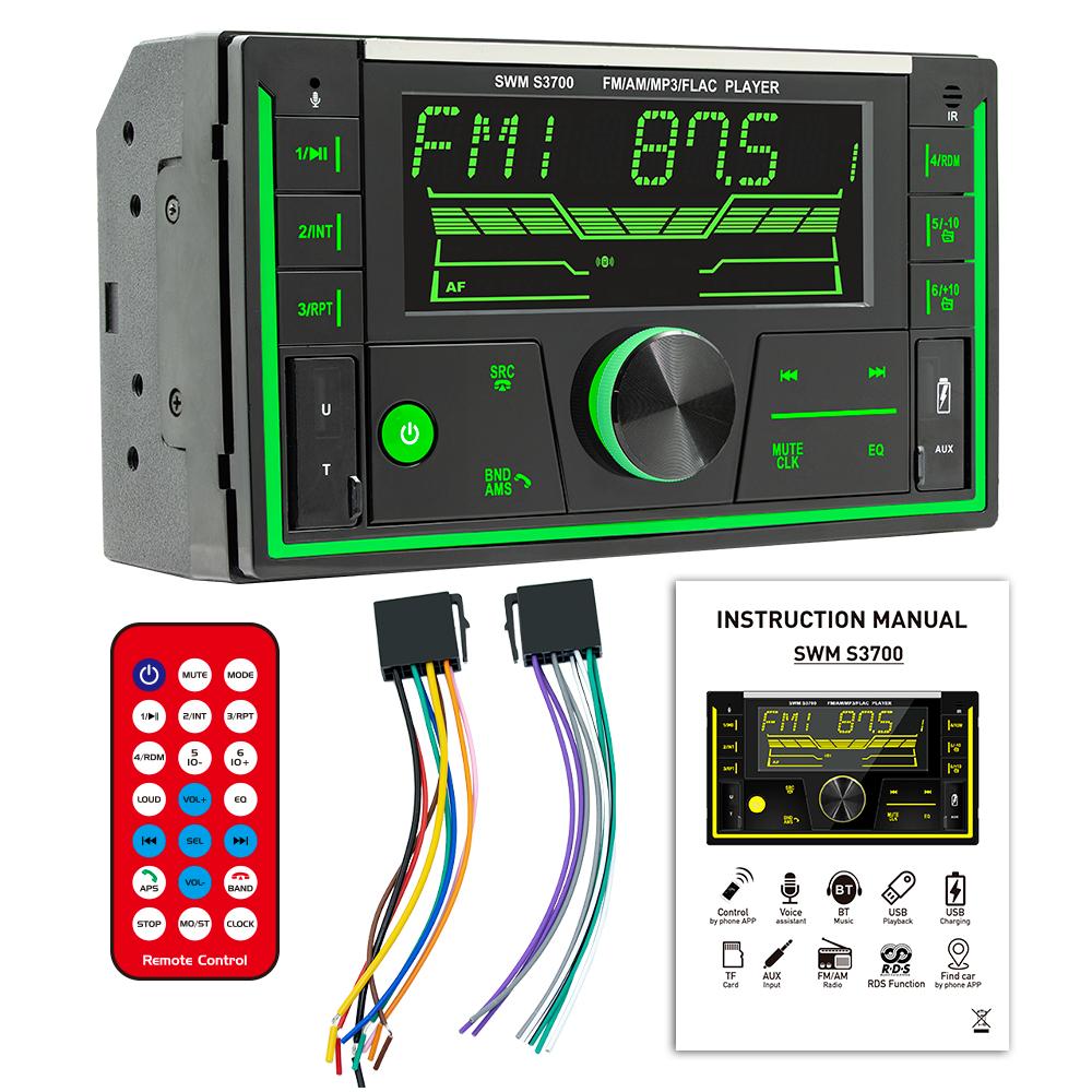Multi-function Car BT MP3 Player Car Locating Audio Playing Device Dual USB Car Audio Player Auto Voice Assistant MP3 Player Radio Receiver