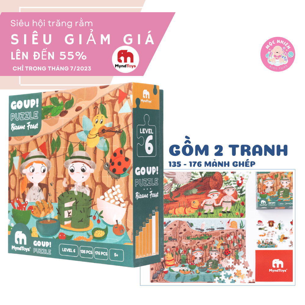 Đồ Chơi Xếp Hình Myndtoys - Go Up! Puzzle Level 6 - Bizarre Feast Dành Cho Các Bé Từ 5 Tuổi