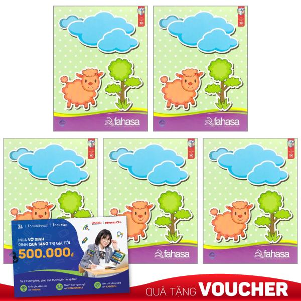 Combo 5 Tập Học Sinh 4 Ô Ly 100 Trang ĐL 80g/m2 - FAHASA (Mẫu Màu Giao Ngẫu Nhiên)