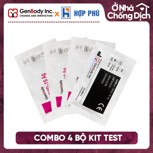 [SIÊU RẺ] - Combo gia đình 4 bộ Test nhanh Hàn Quốc GenBody COVlD-19 Ag cho kết quả nhanh chỉ 15 phút (Dành cho 4 người)