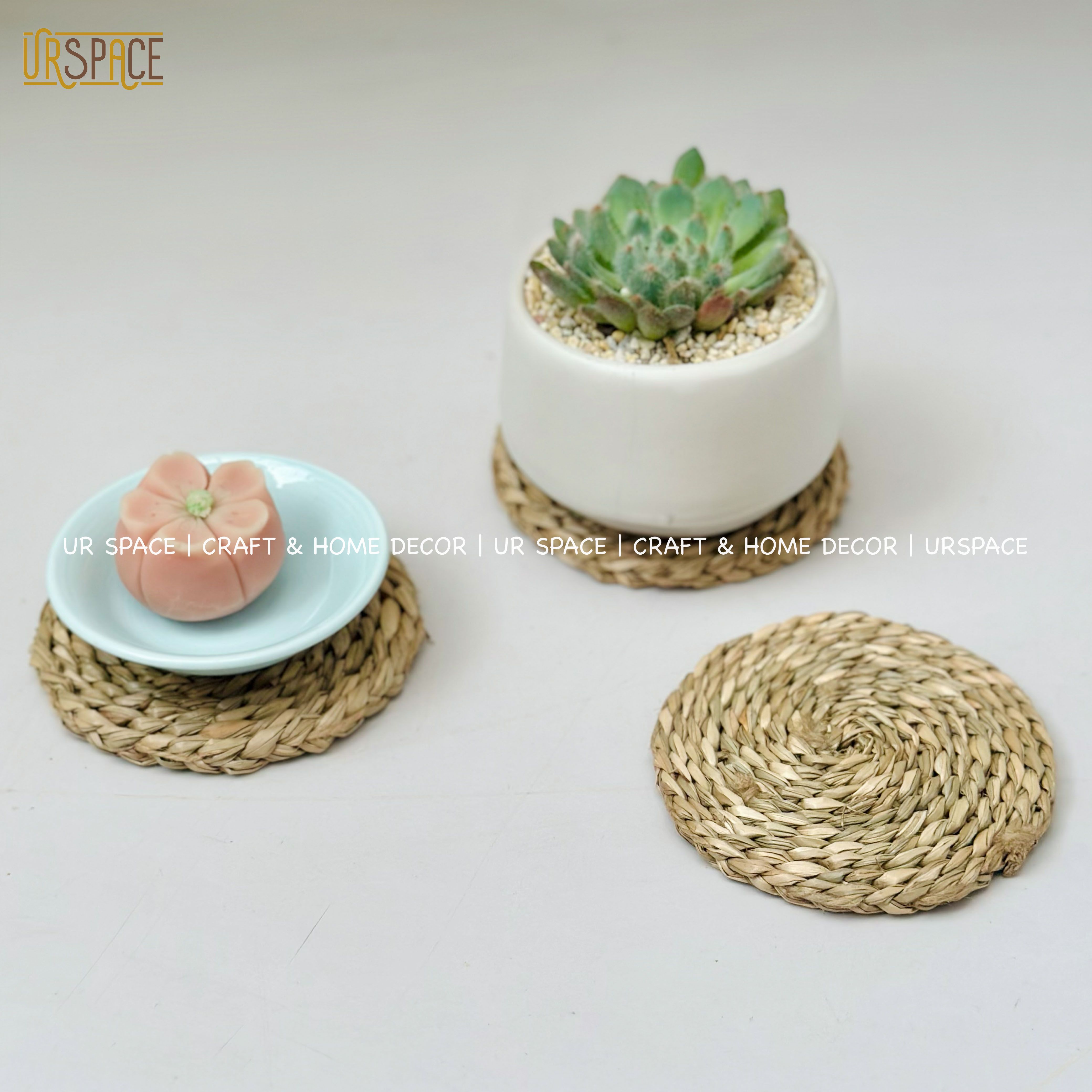 Tấm lót cói URSPACE hình tròn lót ly, chậu hoa trang trí decor / ROUND SEAGRASS PLACE MAT
