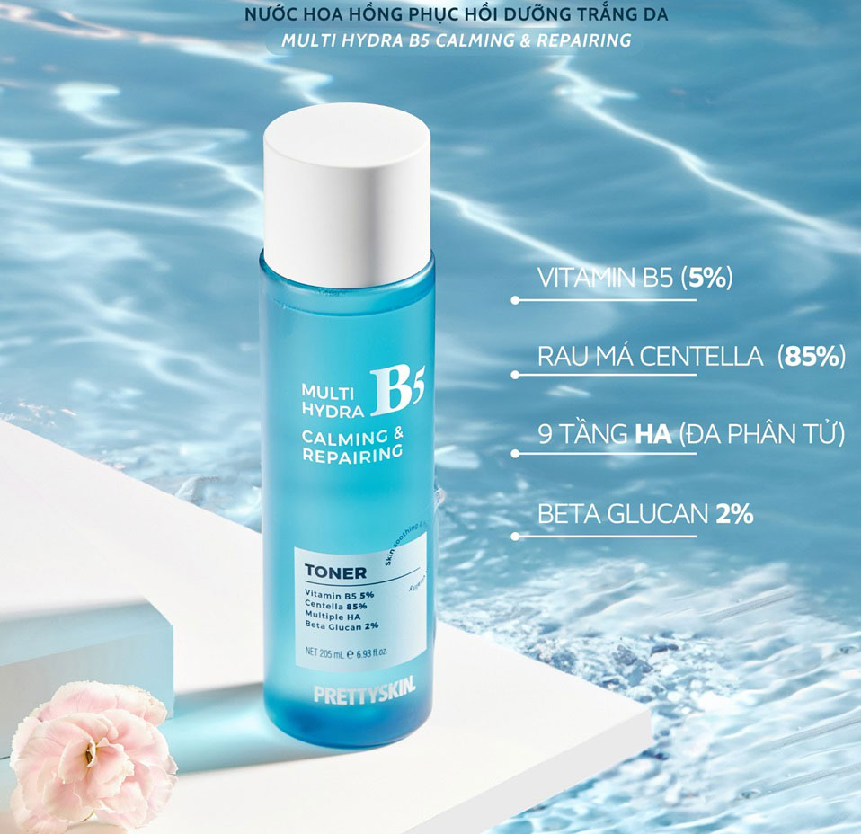 Nước hoa hồng Multi Hydra B5 Calming &amp; Repairing toner 205ml