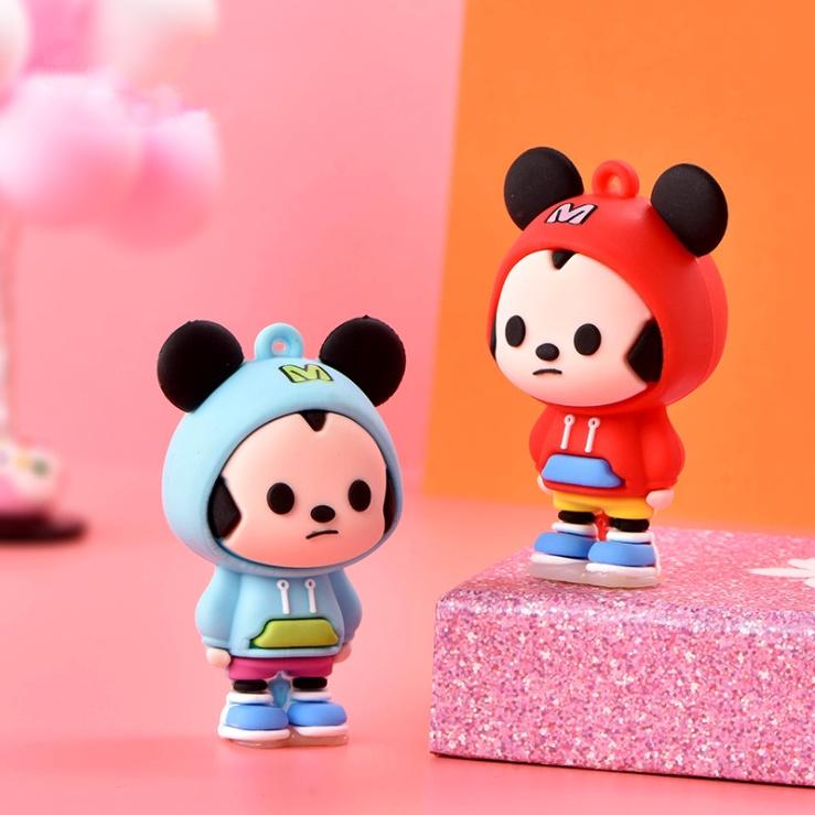 Mô hình Mickey mặc áo Hoodie cho các bạn trang trí tiểu cảnh, dán Jibbitz, làm móc khóa, DIY