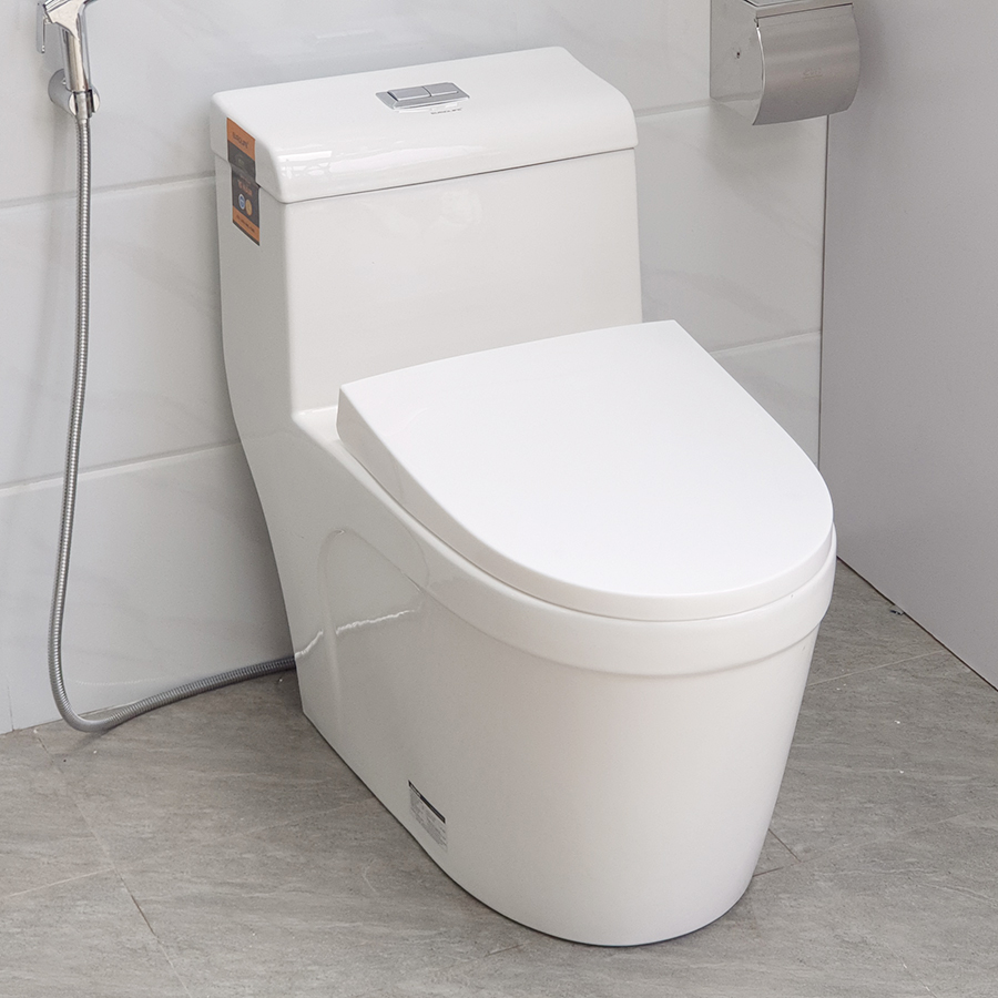 Bồn cầu 1 khối men Nano tuyết bóng sáng, nắp đóng siêu êm, 2 chế độ xả Eurolife EL-BC216