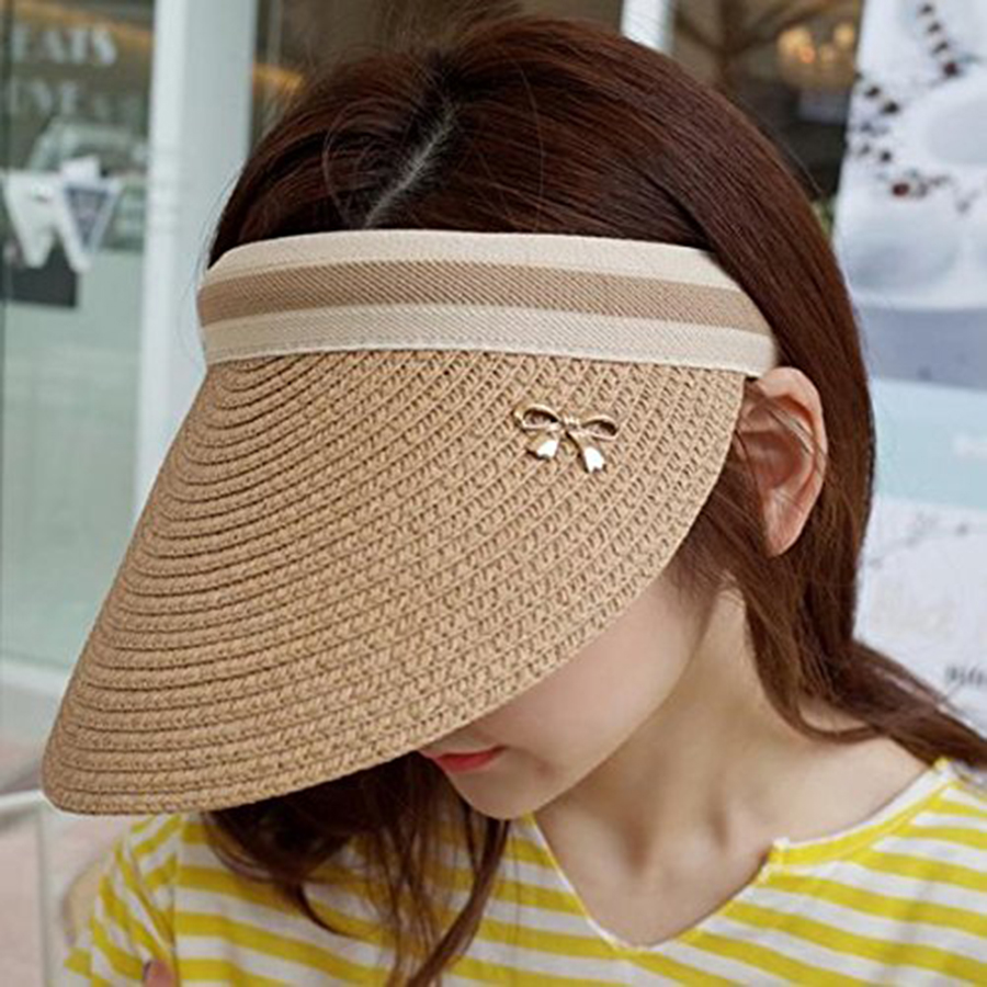 Mũ cói lưỡi trai nửa đầu chống nắng phù hợp đi chơi, đi biển