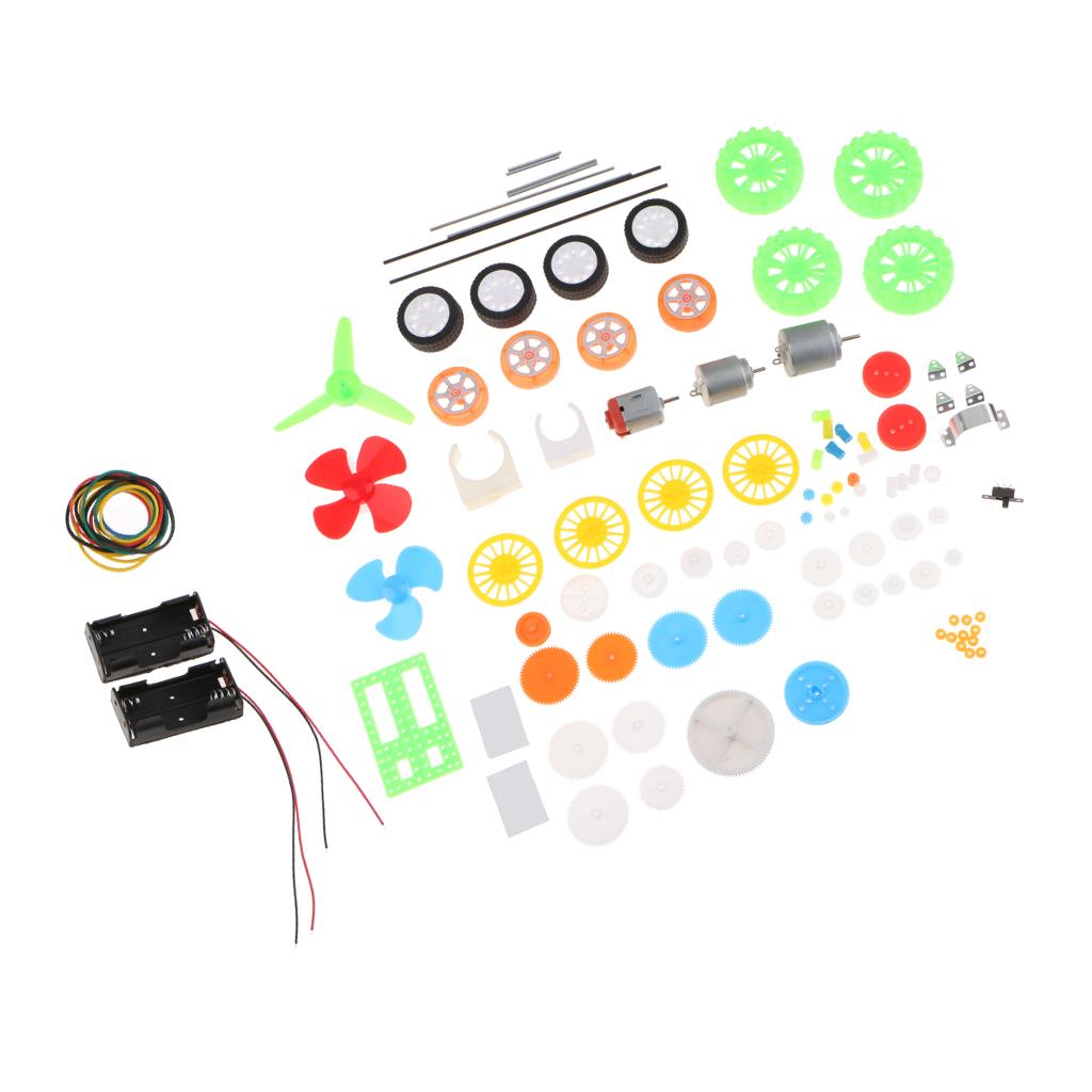 Plastic Motor Gears Kit Pulley Belt Shaft Sets DIY Robot Accessories