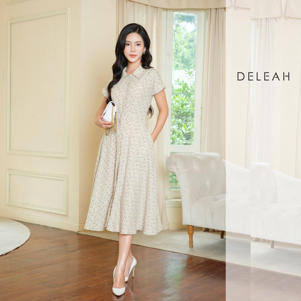 Đầm liền thân xoè tay lơ vê De Leah