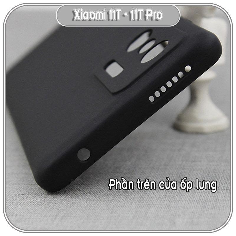 Ốp lưng che camera cho Xiaomi 11T - 11T Pro, TPU dẻo đen, nhám siêu mỏng