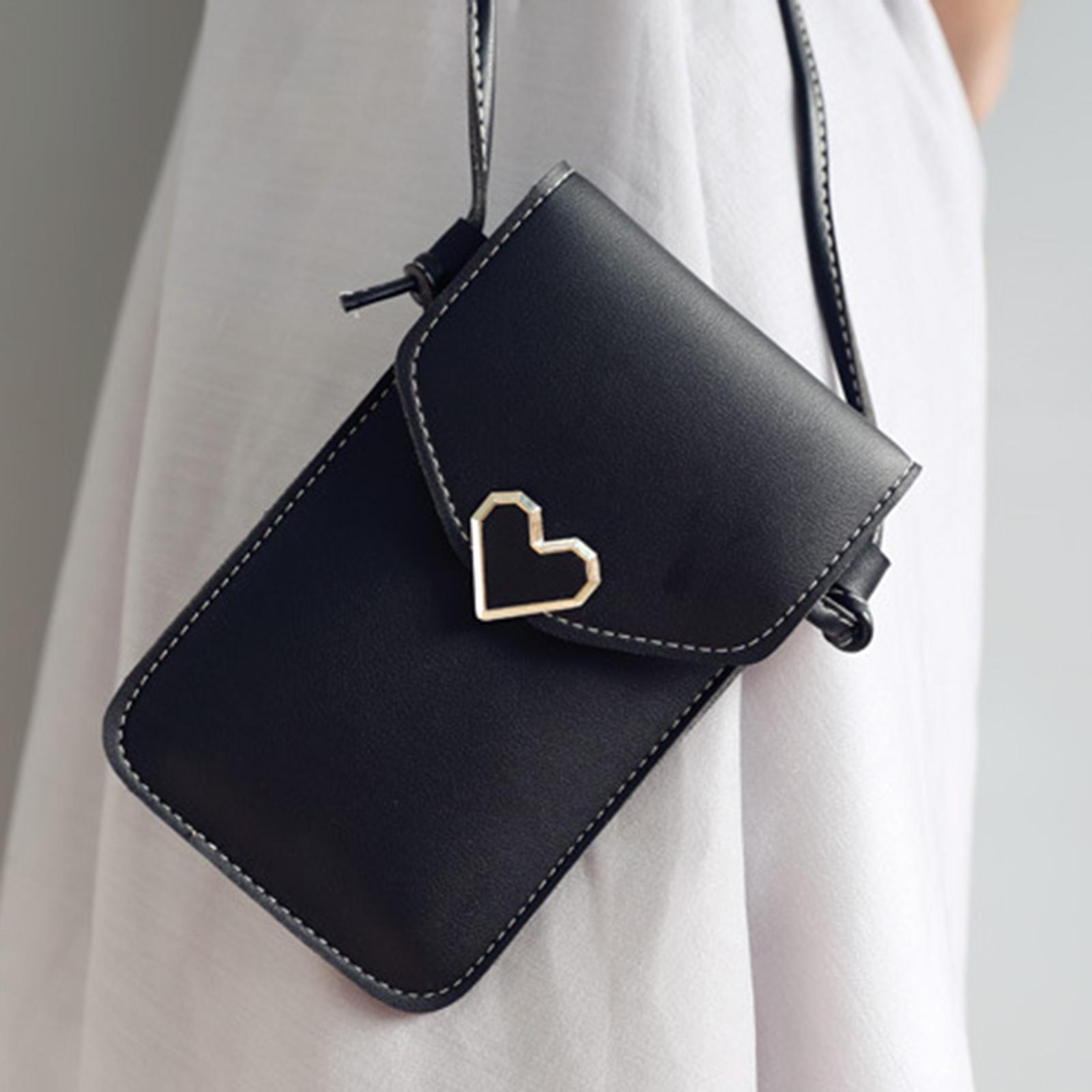 Transparent touch screen handbags card holder black