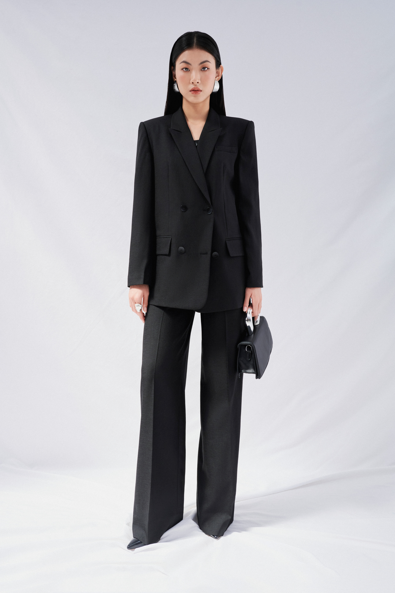 Áo blazer cổ 2 ve Sadie thiết kế cao cấp WHITE CHIC