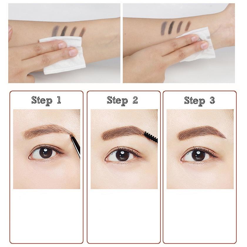 Chì kẻ mày 2 đầu phẩy sợi lâu trôi Gold Eyebrow Pencil 0.1g