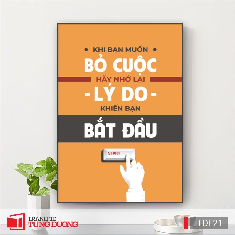 Tranh treo tường động lực văn phòng câu nói slogan truyền cảm hứng, tranh canvas trang trí DL19