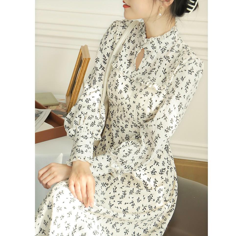 Váy hoa nhí cổ tàu vintage quảng châu sang chảnh / váy suông