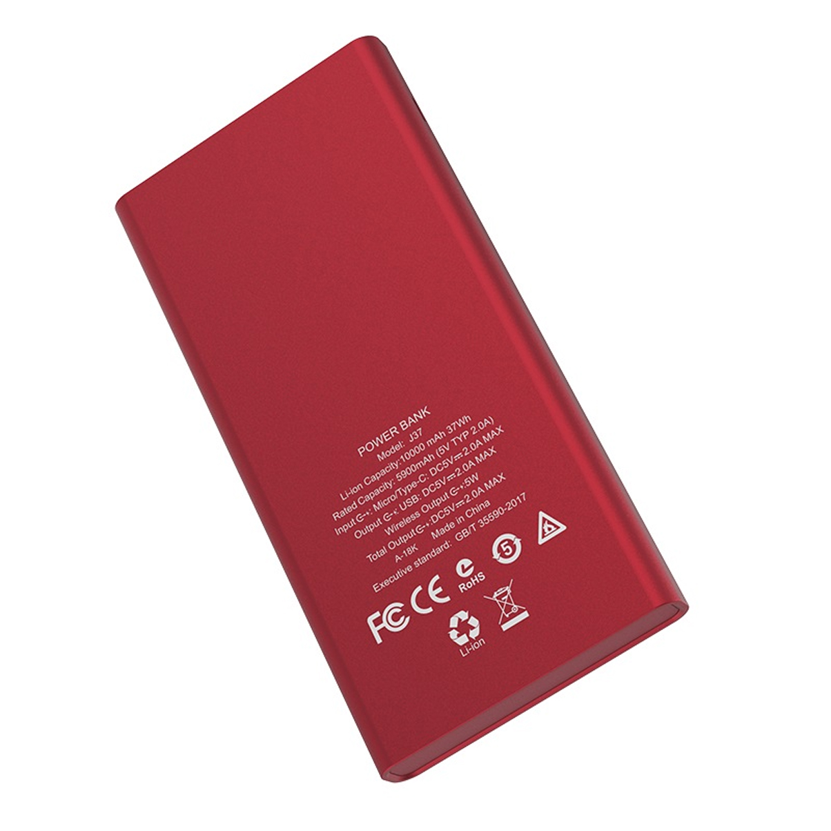 Pin sạc dự phòng không dây Hoco J37 Wisdom 10000mAh 2 cổng sạc + Tặng Cáp Lightning - Chính Hãng