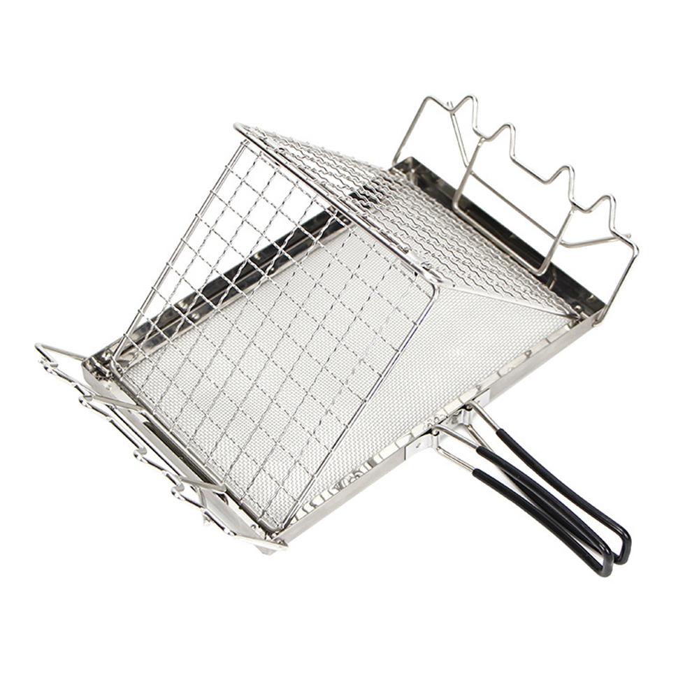 Portable StoveTop Grill Net Mini Foldable Furnace Grill Rack Barbecue Toast Baking Holder Heating Bracket Outdoor BBQ Cooking Tools