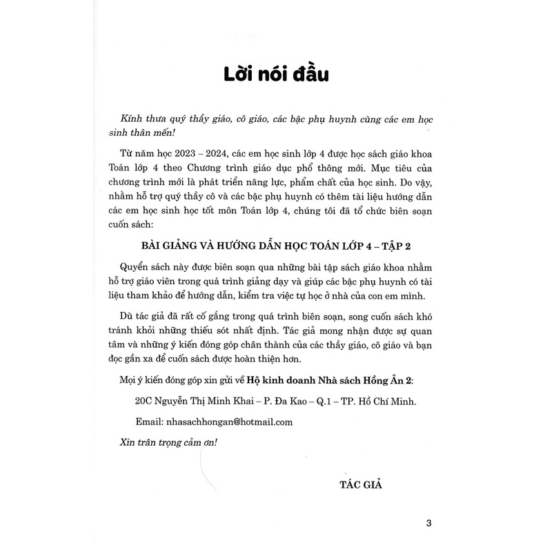 Sách - Bài Giảng Và Hướng Dẫn Học Toán Lớp 4 - Tập 2  - HA