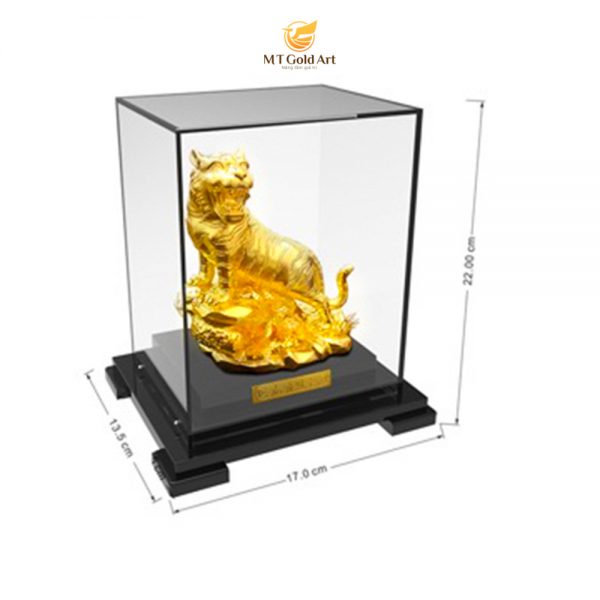 Tượng Hổ Dát Vàng 24K(24x20x16 cm) MT Gold Art- Hàng chính hãng, trang trí nhà cửa, phòng làm việc, quà tặng sếp, đối tác, khách hàng, tân gia, khai trương