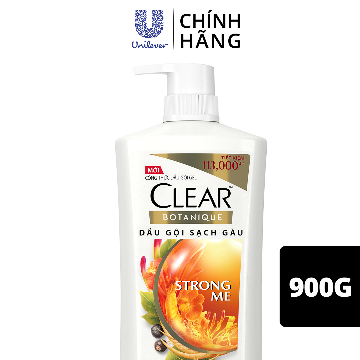 Dầu Gội Clear Botanique 9 Thảo Dược Cho Da Đầu Yếu 900g