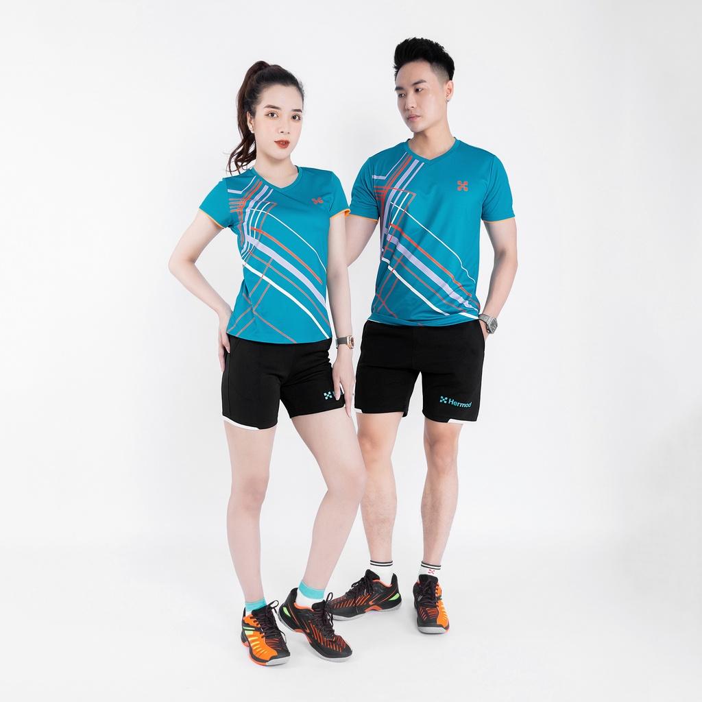 Áo Thể Thao Nữ HERMOD Tennis, Cầu Lông, Bóng Chuyền, Vải Co Dãn, Thoáng Mát, Thấm Hút B03XANHNGOC