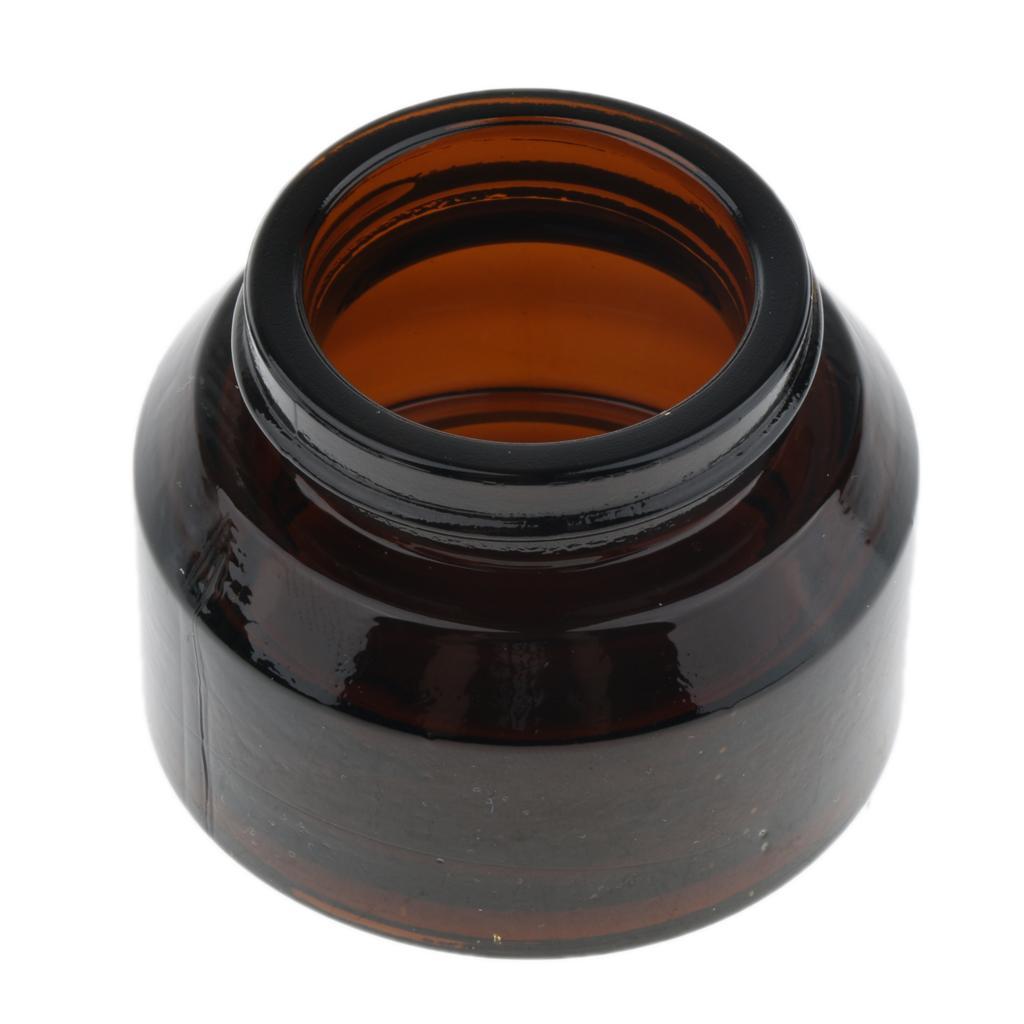 12 Pieces Amber Glass Refillable Cosmetic Makeup Cream Empty Lip Balm Eye Shadow