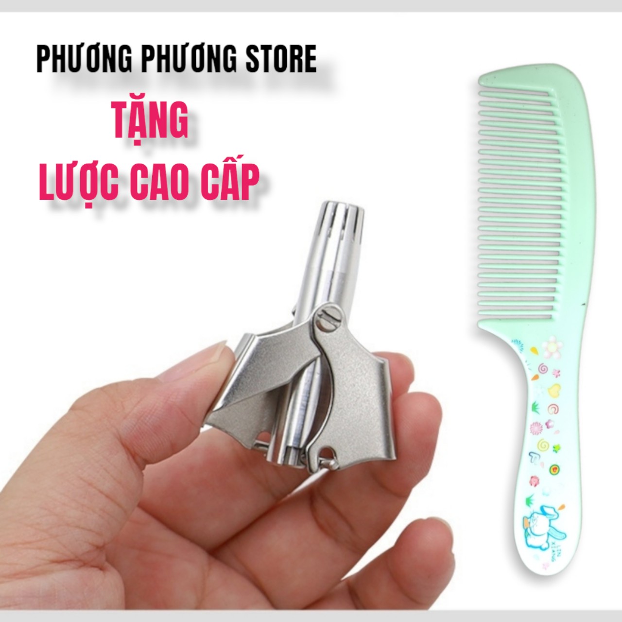 Dụng cụ cắt tỉa lông mũi bằng thép không gỉ cao cấp an toàn tiện lợi ( tặng lược chải tóc xịn )