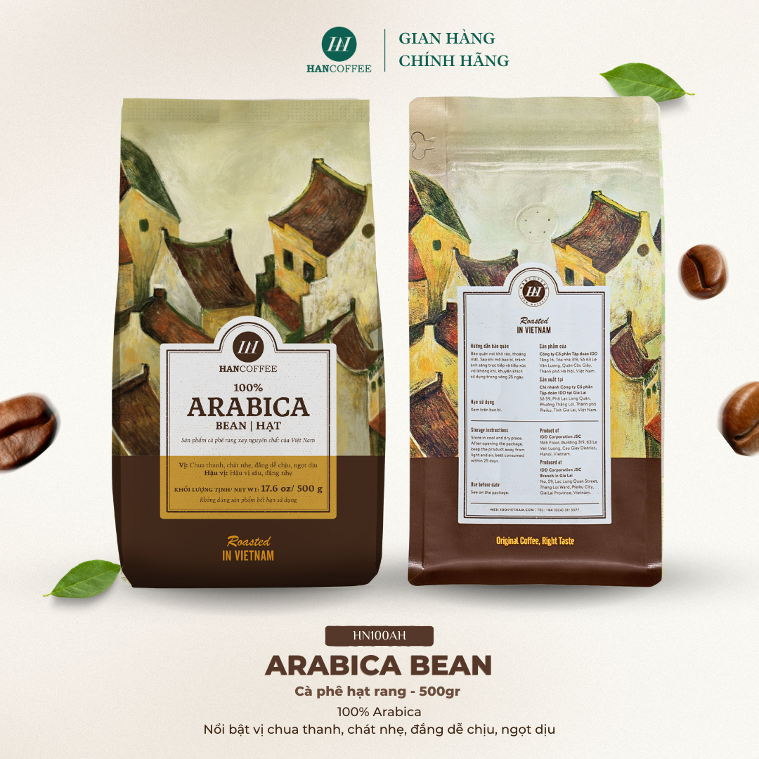 Cà Phê Arabica - Cafe Rang Mộc 100% HANCOFFEE Đắng Vừa, Chua Nhẹ, Ngọt Dịu, Dễ Uống Pha Phin, Pha Máy, Nguyên Hạt 250g