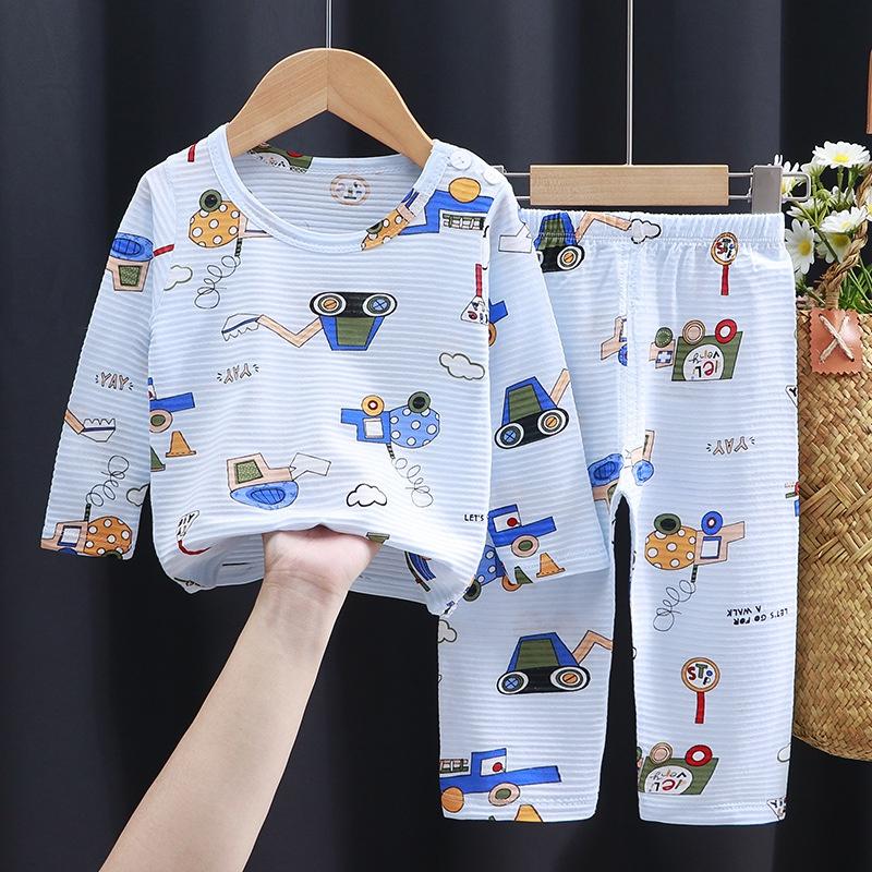 Bộ đồ bé trai dài tay cotton mỏng,nhẹ, mát, thoáng khí