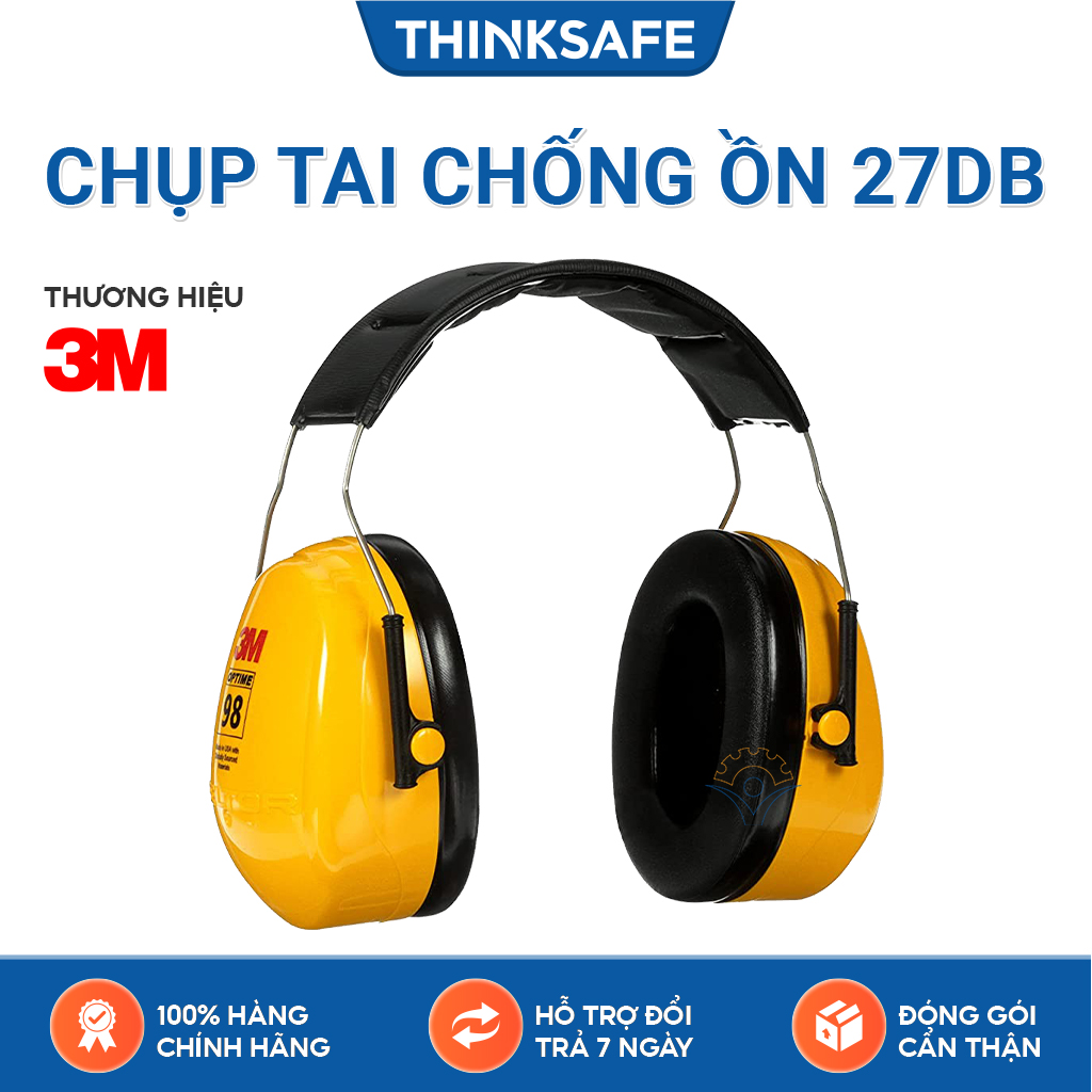 Chụp tai chống ồn 3M H9A, độ giảm ồn 25db bảo vệ tai hiệu quả