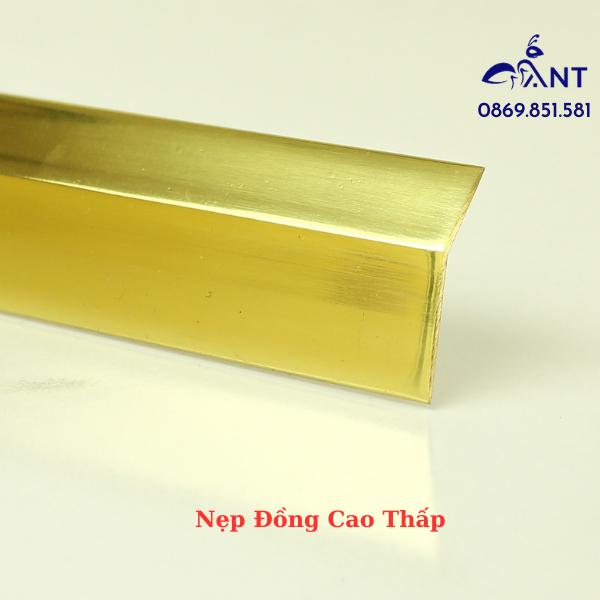 Nẹp đồng thau Cao thấp giá 1m sản xuất tại VN, nẹp kết thúc sàn