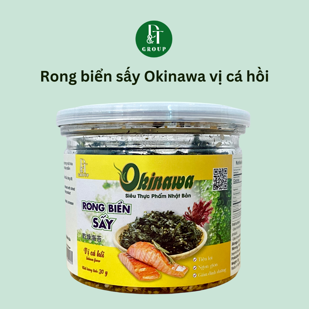 Hộp rong biển sấy khô Okinawa vị cá hồi 30g - ăn liền DTFood