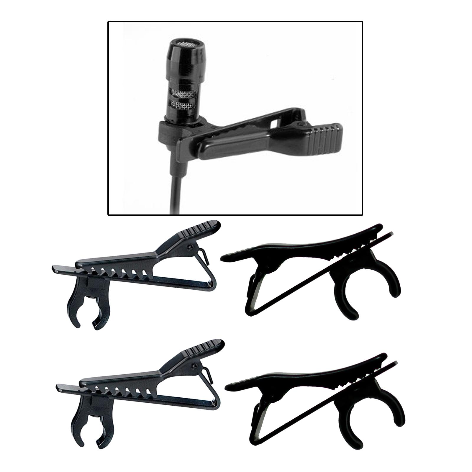 4pcs Portable Universal Mic Clips Speech Lapel Collar Microphone Clip Clamp