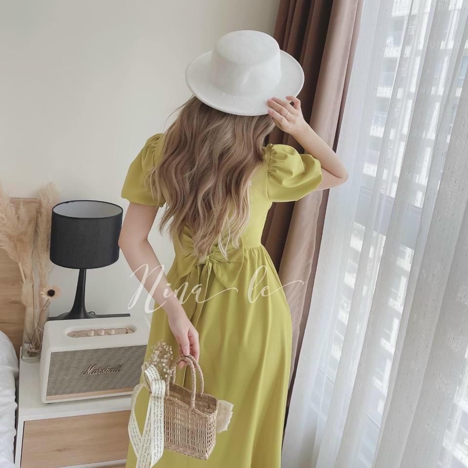 Váy đầm nữ cổ tròn dáng xòe kiểu dáng trẻ trung nhã nhặn