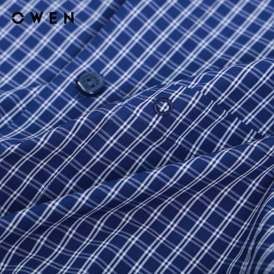 Áo sơ mi nam OWEN Dài tay form Regular Fit chất liệu Bạch đàn Kẻ caro nhỡ - AR22138DT