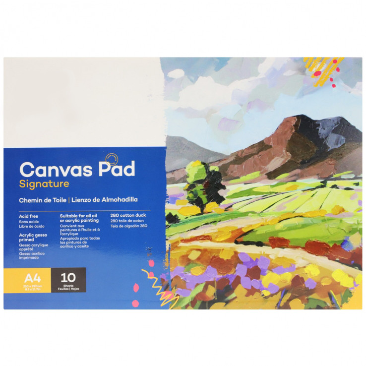 Tệp 10 Tờ Vải Canvas Pad Vẽ Màu Nước Khổ A4