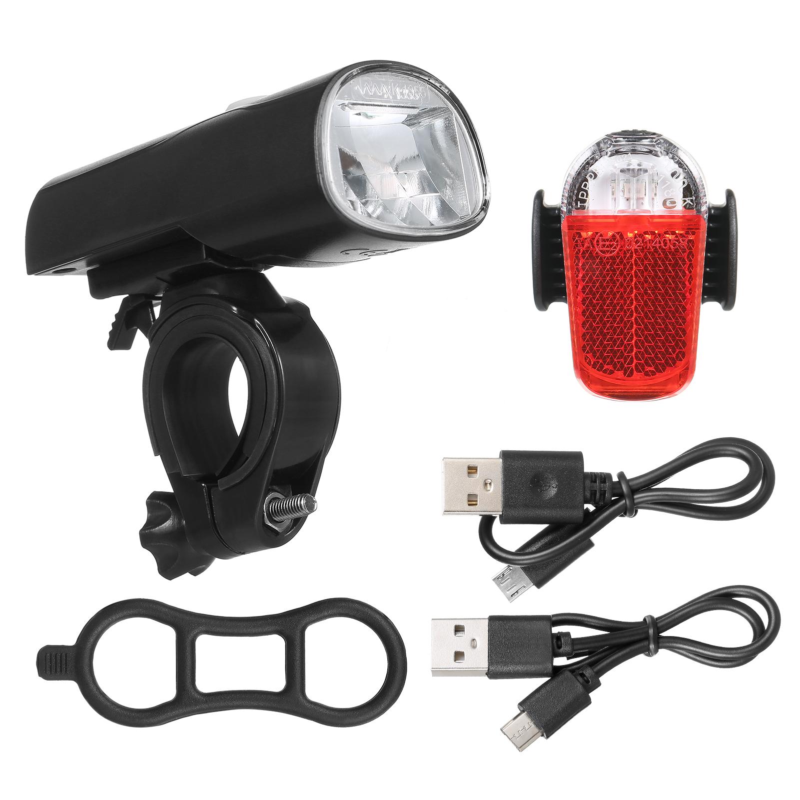 Đèn xe đạp có thể sạc lại USB đi đêm siêu sáng với đèn LED phía sau