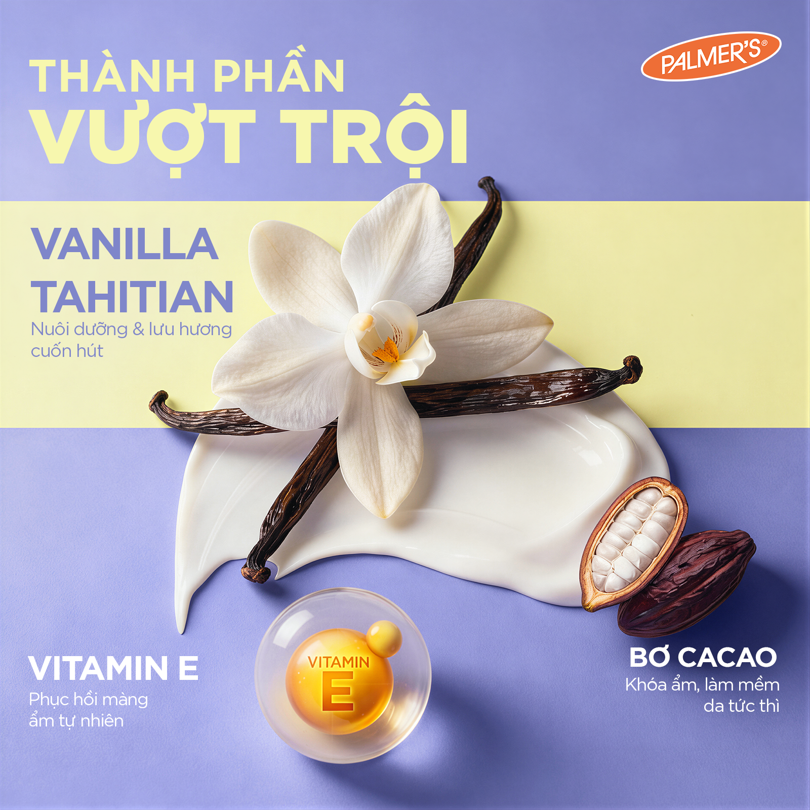 [Mới] Combo 2 Kem Dưỡng Thể Toàn Thân Palmer's Tahitian Vanilla Whipped Body Cream 250g