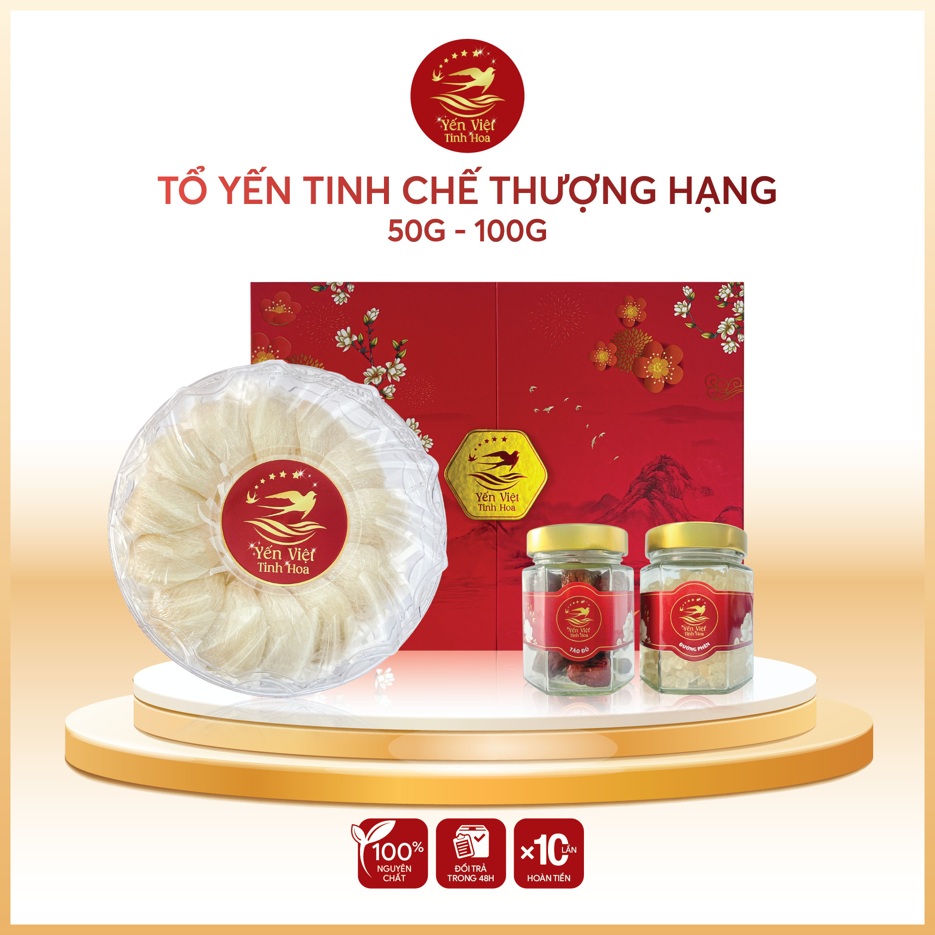 Tổ yến Tinh chế thượng hạng 100 gram Yến Việt Tinh Hoa - Hàng chính hãng