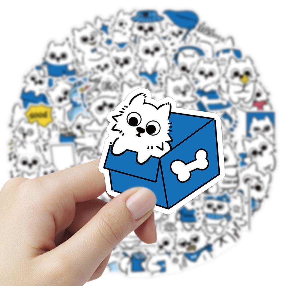Sticker CHÓ XÙ NHỎ TÔNG XANH hoạt hình cute trang trí mũ bảo hiểm,guitar,ukulele,điện thoại,sổ tay,laptop