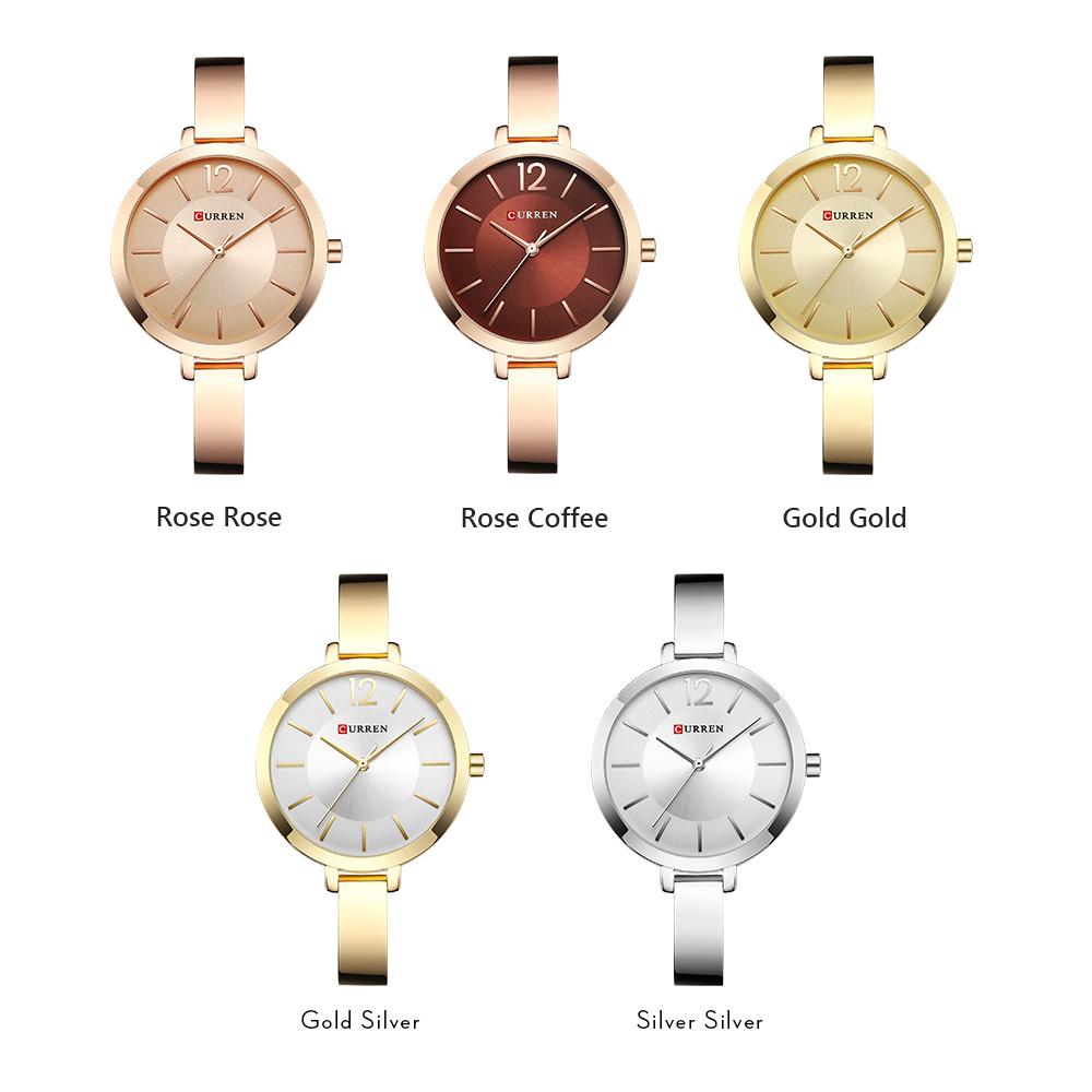 Đồng hồ đeo tay Quartz Movement Món quà đơn giản cho phụ nữ CURREN 9012